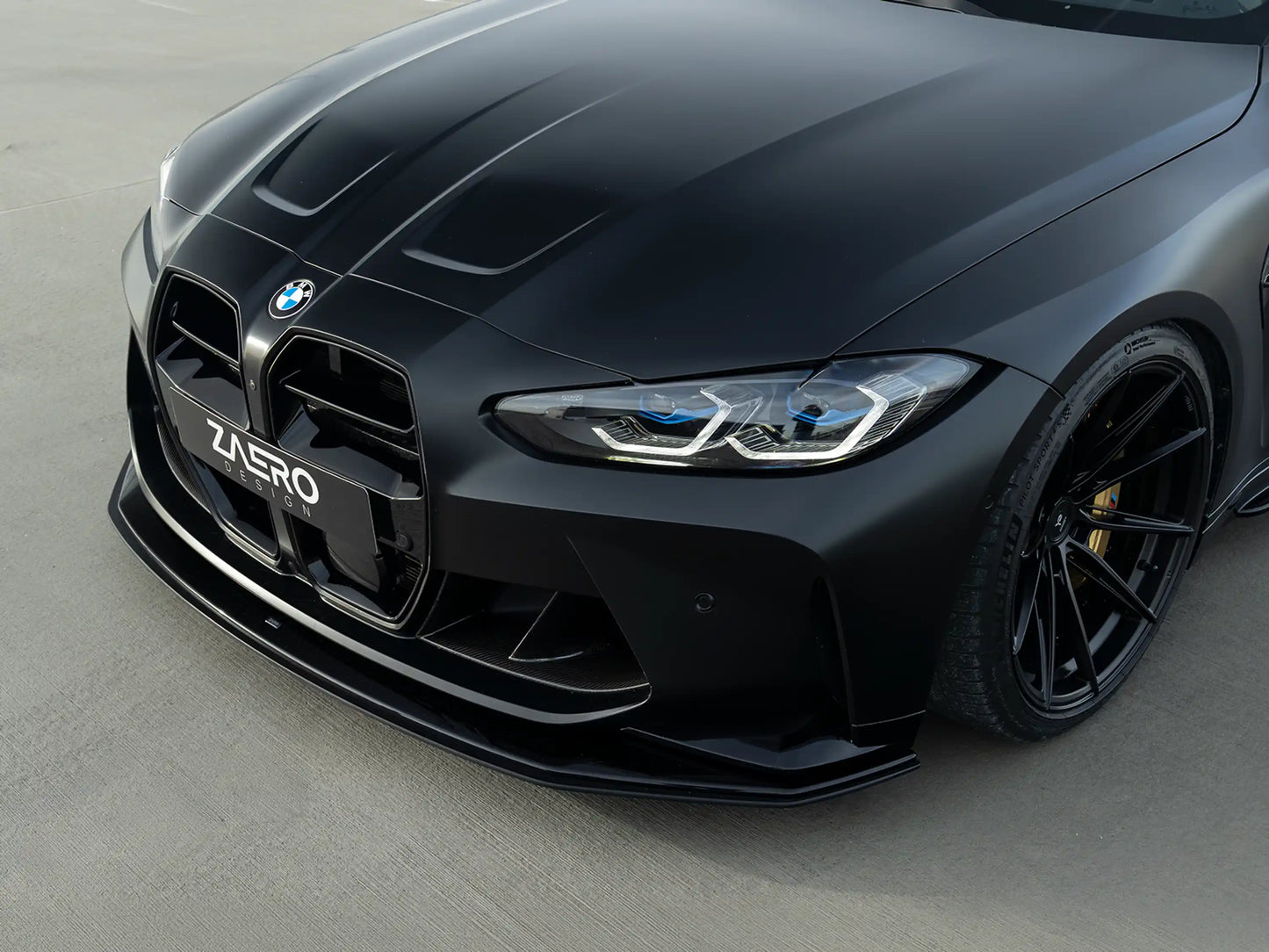 Zaero Design EVO-R Frontsplitter für BMW M3 G80 | G81 & M4 G82 | G83 – verstellbar & chassismontiert