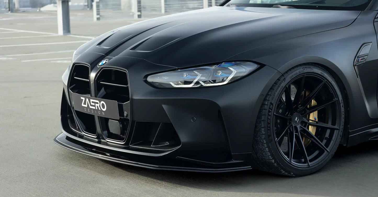 Zaero Design EVO-R Frontsplitter für BMW M3 G80 | G81 & M4 G82 | G83 – verstellbar & chassismontiert