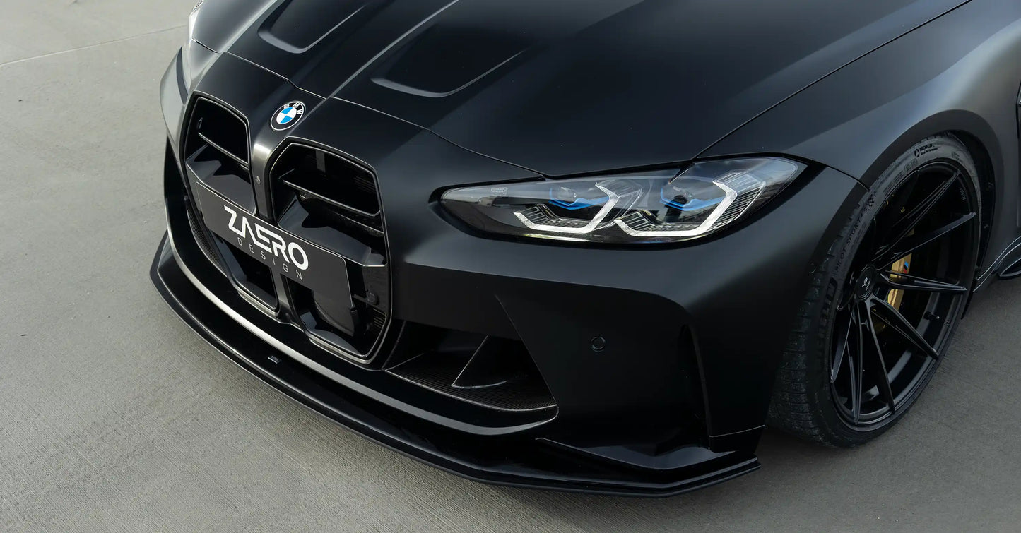 Zaero Design EVO-R Frontsplitter für BMW M3 G80 | G81 & M4 G82 | G83 – verstellbar & chassismontiert