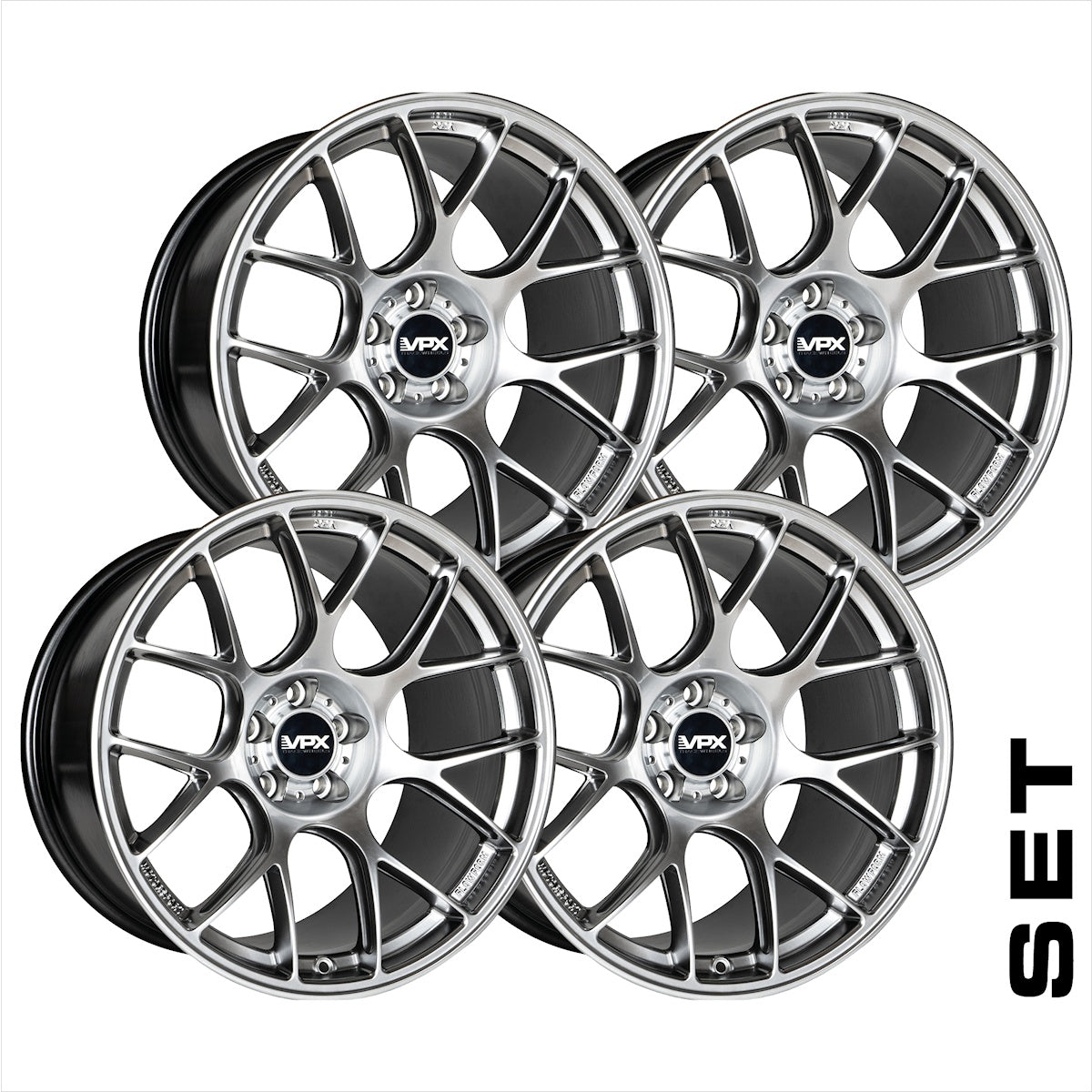 VPX Trackwheels TT.1 Liquid Silber Felgensatz 20 Zoll